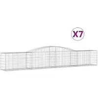 vidaXL Gabions avec arc surélevé 7 pcs. 400x50x60/80cm Fer galvanisé