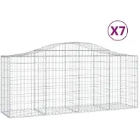 vidaXL Gabions avec arc surélevé 7 pcs. 200x50x80/100 cm Fer galvanisé