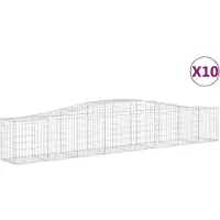 vidaXL Gabions avec arc surélevé 10 pcs. 400x50x60/80cm Fer galvanisé