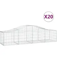 vidaXL Gabions avec arc surélevé 20 pcs. 200x50x40/60 cm Fer galvanisé