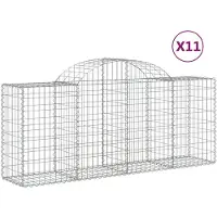 vidaXL Gabions avec arc surélevé 11 pcs. 200x50x80/100cm Fer galvanisé