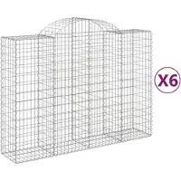 vidaXL Gabions avec arc surélevé 6 pcs. 200x50x140/160cm Fer galvanisé