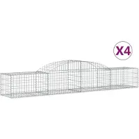 vidaXL Gabions avec arc surélevé 4 pcs. 300x50x40/60 cm Fer galvanisé