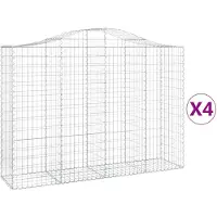 vidaXL Gabions 4 pcs voûtés 200x50x140/160 cm en fer