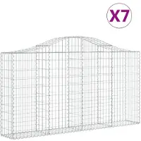 vidaXL Gabions avec arc surélevé 7 pcs. 200x30x100/120cm Fer galvanisé