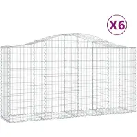 vidaXL Gabions avec arc surélevé 6 pcs. 200x50x100/120cm Fer galvanisé