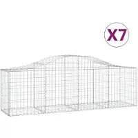 vidaXL Gabions avec arc surélevé 7 pcs. 200x50x60/80 cm Fer galvanisé