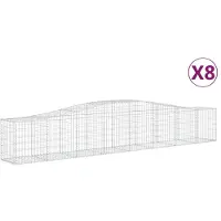 vidaXL Gabions avec arc surélevé 8 pcs. 400x50x60/80cm Fer galvanisé