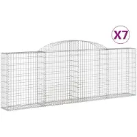 vidaXL Gabions avec arc surélevé 7 pcs. 300x30x100/120cm Fer galvanisé