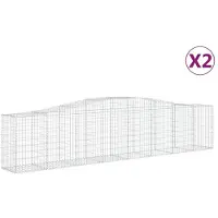 vidaXL Gabions avec arc surélevé 2 pcs. 400x50x80/100cm Fer galvanisé