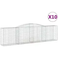 vidaXL Gabions avec arc surélevé 10 pcs 400x50x100/120cm Fer galvanisé