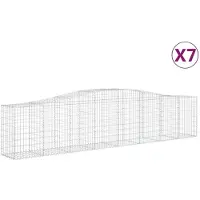 vidaXL Gabions avec arc surélevé 7 pcs. 400x50x80/100cm Fer galvanisé