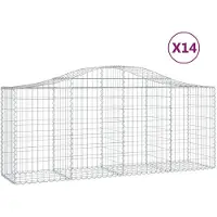 vidaXL Gabions 14 pcs voûtés 200x50x80/100 cm en fer