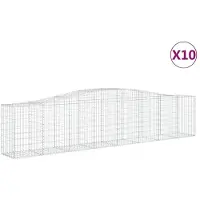 vidaXL Gabions avec arc surélevé 10 pcs. 400x50x80/100cm Fer galvanisé