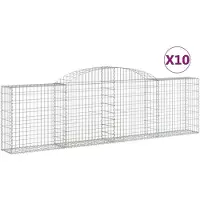 vidaXL Gabions avec arc surélevé 10 pcs. 300x30x80/100cm Fer galvanisé