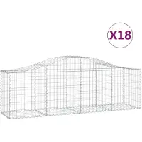 vidaXL Gabions avec arc surélevé 18 pcs. 200x50x60/80 cm Fer galvanisé