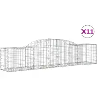 vidaXL Gabions avec arc surélevé 11 pcs. 300x50x60/80 cm Fer galvanisé