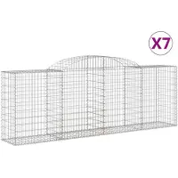 vidaXL Gabions avec arc surélevé 7 pcs. 300x50x100/120cm Fer galvanisé