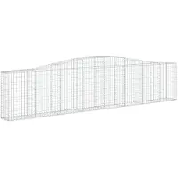 vidaXL Gabion avec arc surélevé 400x30x80/100 cm Fer galvanisé