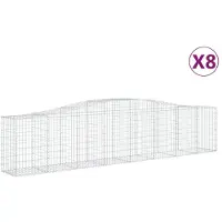 vidaXL Gabions avec arc surélevé 8 pcs. 400x50x80/100cm Fer galvanisé