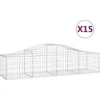 vidaXL Gabions avec arc surélevé 15 pcs. 200x50x40/60 cm Fer galvanisé