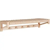 House Nordic Etagère à chapeaux en bois de peuplier naturel avec motif tressé