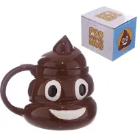 Puckator Tasse émotive en forme de caca en céramique avec couvercle, Tasse, Multicolore