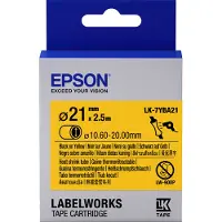 Epson LK-7YBA21 ruban thermorétrécissant 21 mm (d'origine) - noir sur jaune