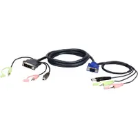 Aten 2L-7DX3U - Câble clavier/vidéo/souris/audio - USB, HD-15 (VGA), mini-phone stereo 3.5 mm (M) pour mini-phone stereo 3.5 mm, USB type B, DVI-I (M) - 3 m