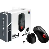 MSI CLUTCH GM41 LIGHTWEIGHT - Souris - optique - 6 boutons - sans fil, filaire - 2.4 GHz - récepteur sans fil (USB)