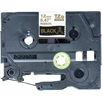 Brother TZe-R334 ruban 12 mm (d'origine) - or sur noir