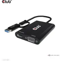 Club 3D CSV-1611 Club3D Adapter USB Typ C/A > HDMI / VGA St/Bu retail