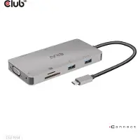 Club 3D CLUB3D CSV-1594 station d'accueil USB 3.2 Gen 1 (3.1 Gen 1) Type-C Noir, Gris