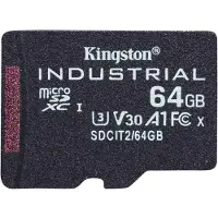 Kingston Industrial - Carte mémoire flash - 64 Go - A1 / Vidéo Class V30 / UHS-I U3 / Class10 - microSDXC UHS-I