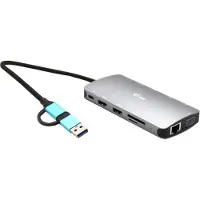 I-Tec USB 3.0 USB-C/Thunderbolt 3x Display Metal Nano Dock with LAN + Power Delivery 100 W