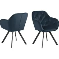 Giga Chaise de salle à manger pivotante Levon - bleu marine