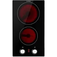 Klarstein Plaque Vitrocéramique 2 Feux Encastrable de 3000W, Plaque de Cuisson Vitrocéramique, Plaque Vitro 2 Feux, Table Vitroceramique, Cuisinière Électrique Vitrocéramique en Acier Inoxydable