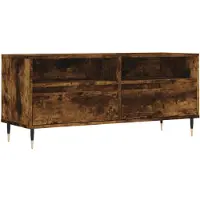 vidaXL Armoire TV chêne fumé 100x34,5x44,5 cm Bois composite