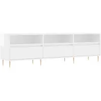 vidaXL Armoire TV blanc brillant 150x30x44,5 cm Bois composite