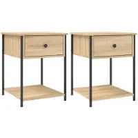 vidaXL Tables de chevet 2 pcs chêne sonoma 44x45x58 cm bois ingénierie