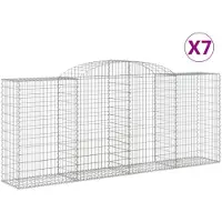 vidaXL Gabions avec arc surélevé 7 pcs. 300x50x120/140cm Fer galvanisé