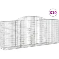 vidaXL Gabions avec arc surélevé 10 pcs 300x50x120/140cm Fer galvanisé