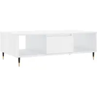 vidaXL Table basse blanc brillant 104x60x35 cm Bois composite