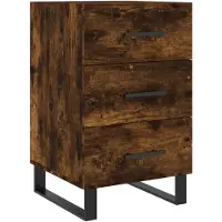 vidaXL Table de chevet chêne fumé 40x40x66 cm bois d'ingénierie