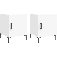 vidaXL Tables de chevet 2 pcs blanc 40x40x50 cm bois d’ingénierie