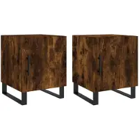 vidaXL Tables de chevet 2 pcs chêne fumé 40x40x50 cm bois d'ingénierie