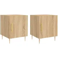 vidaXL Tables de chevet 2 pcs chêne sonoma 40x40x50 cm bois ingénierie