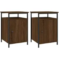 vidaXL Tables de chevet 2pcs Chêne marron 40x42x60cm Bois d'ingénierie