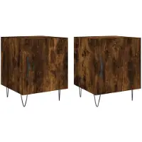 vidaXL Tables de chevet 2 pcs chêne fumé 40x40x50 cm bois d'ingénierie