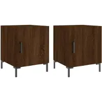 vidaXL Tables de chevet 2pcs chêne marron 40x40x50cm bois d'ingénierie